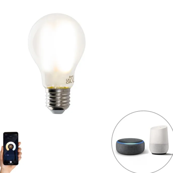 Smart E27 LED lamp A60 mat 7W 806 lm 1800-4000K
