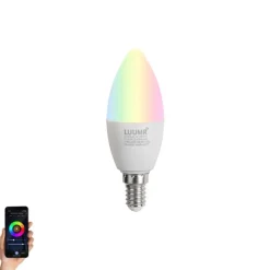 Smart E14 LED lamp C37 opaal RGBW 4.9W 470 lm 2700-6500K