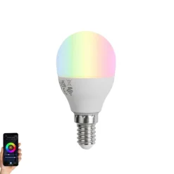 Smart E14 LED lamp G45 opaal RGBW 4.9W 470 lm 2700-6500K