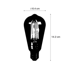 Smart E27 LED lamp ST64 smoke 7W 400 lm 1800K