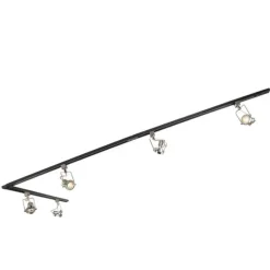 Smart 1-fase rail zwart met staal incl. 5 WiFi GU10 - Iconic Suplux