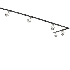 Smart 1-fase rail zwart met staal incl. 5 WiFi GU10 - Iconic Suplux