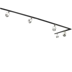 Smart 1-fase rail zwart met staal incl. 5 WiFi GU10 - Iconic Suplux