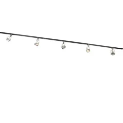 Smart 1-fase rail zwart met staal incl. 5 WiFi GU10 - Iconic Suplux