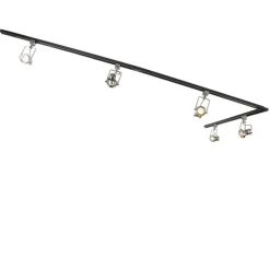 Smart 1-fase rail zwart met staal incl. 5 WiFi GU10 - Iconic Suplux