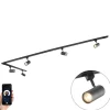 Smart 1-fase railsysteem 5 spots incl. 5 GU10 zwart - Iconic Jeana