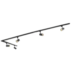Smart 1-fase railsysteem 5 spots incl. 5 GU10 zwart - Iconic Jeana