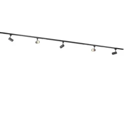 Smart 1-fase railsysteem 5 spots incl. 5 GU10 zwart - Iconic Jeana