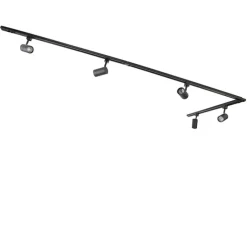 Smart 1-fase railsysteem 5 spots incl. 5 GU10 zwart - Iconic Jeana