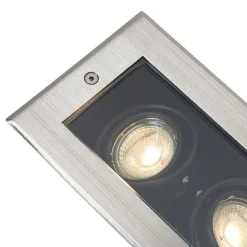 Smart grondspot staal 2-lichts verstelbaar IP65 incl. 2 GU10 50mm - Oneon