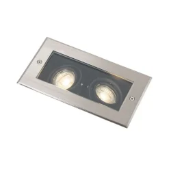 Smart grondspot staal 2-lichts verstelbaar IP65 incl. 2 GU10 50mm - Oneon