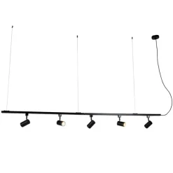 Smart hang railsysteem zwart 1-fase incl. 5 Wifi GU10 - Iconic Jeana