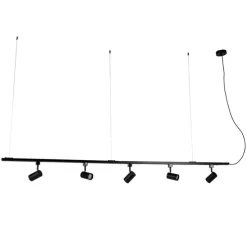 Smart hang railsysteem zwart 1-fase incl. 5 Wifi GU10 - Iconic Jeana