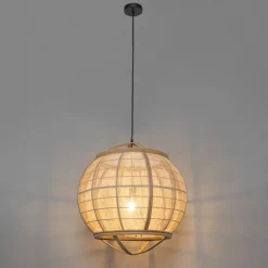 Smart hanglamp bruin 58 cm incl. Wifi G95 - Pascal