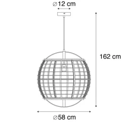 Smart hanglamp bruin 58 cm incl. Wifi G95 - Pascal