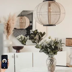 Smart hanglamp bruin 48 cm incl. Wifi G95 - Rob