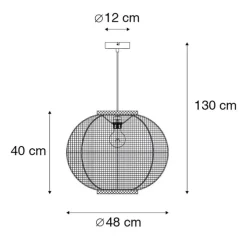 Smart hanglamp bruin 48 cm incl. Wifi G95 - Rob