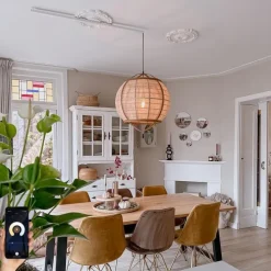 Smart hanglamp bruin 50 cm incl. Wifi G95 - Pascal