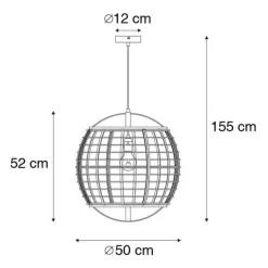 Smart hanglamp bruin 50 cm incl. Wifi G95 - Pascal