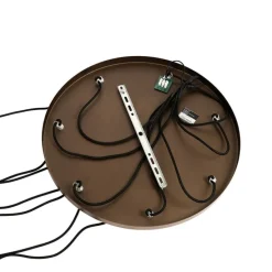 Smart hanglamp donkerbrons met amber glas 7-lichts incl. 7 Wifi A60 - Sandra