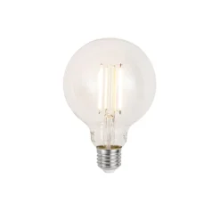 Smart hanglamp donkerbrons met amber glas ovaal 8-lichts incl. 8 Wifi G95 - Sandra