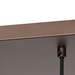 Smart hanglamp donkerbrons met amber glas 8-lichts incl. 8 Wifi G95 - Sandra