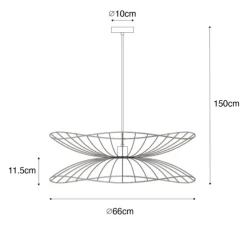 Smart hanglamp donkerbrons met dubbele kap incl. Wifi G95 - Pua