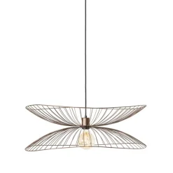 Smart hanglamp donkerbrons met dubbele kap incl. Wifi G95 - Pua