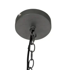 Smart hanglamp donkergrijs met hout 47 cm incl. Wifi G95 - Arthur