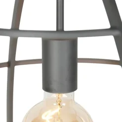 Smart hanglamp donkergrijs met hout 47 cm incl. Wifi G95 - Arthur