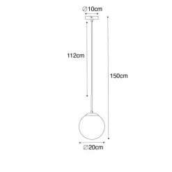 Smart hanglamp goud met opaal glas incl. Wifi P45- Flore