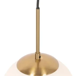 Smart hanglamp goud met opaal glas incl. Wifi P45- Flore