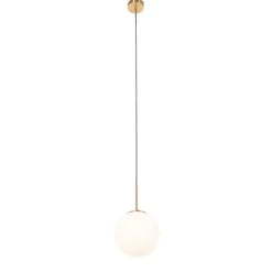 Smart hanglamp goud met opaal glas incl. Wifi P45- Flore