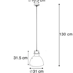 Smart hanglamp grijs 30 cm incl. wifi A60 lichtbron - Dory