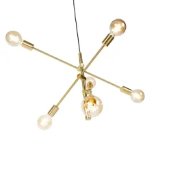 Smart hanglamp messing 6-lichts incl. Wifi G95 - Sydney