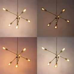 Smart hanglamp messing 6-lichts incl. Wifi G95 - Sydney