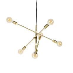 Smart hanglamp messing 6-lichts incl. Wifi G95 - Sydney