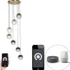 Smart hanglamp messing 7-lichts incl. Wifi ST64 - Pallon