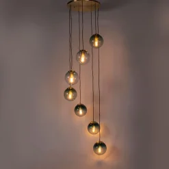 Smart hanglamp messing 7-lichts incl. Wifi ST64 - Pallon