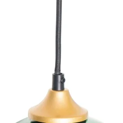 Smart Hanglamp messing met blauw en groen glas 8-lichts incl. 8 Wifi G95 - Sandra