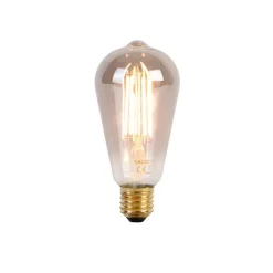 Smart hanglamp messing met zwart glas incl. 3 Wifi ST64 - Pallon