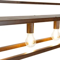 Smart hanglamp roestbruin met rek incl. 4 Wifi A60 - Cage Rack