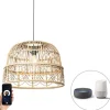 Smart hanglamp rotan 44 cm incl. Wifi G95 - Michelle