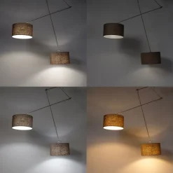 Smart hanglamp staal met kap 35 cm taupe incl. 2 Wifi A60 - Blitz