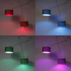 Smart hanglamp staal met kap 35 cm taupe incl. 2 Wifi A60 - Blitz