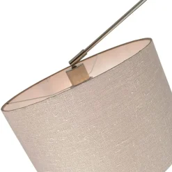 Smart hanglamp staal met kap 35 cm taupe incl. 2 Wifi A60 - Blitz