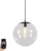 Smart hanglamp transparant 35 cm incl. WiFi A60 - Pallon