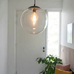 Smart hanglamp transparant 35 cm incl. WiFi A60 - Pallon