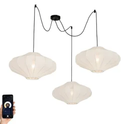 Smart hanglamp wit 50cm 3-lichts incl. Wifi G95 - Plu