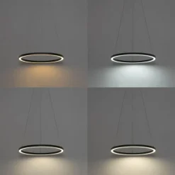 Smart hanglamp zwart 60 cm incl. LED en RGBW- Girello